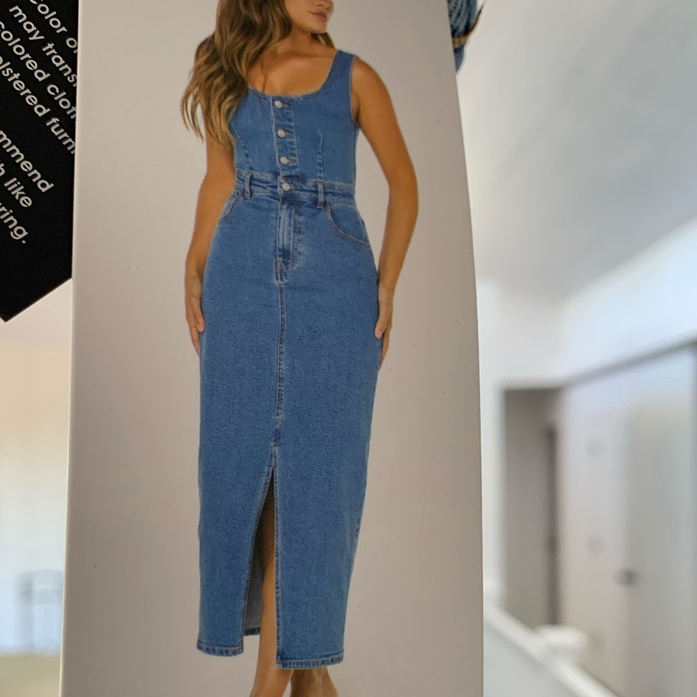 Denim Blue Midi Dress - Picture 5 of 11